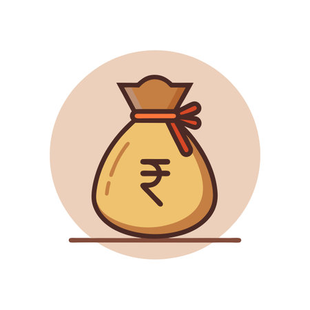 Beautiful flat style money bag icon vector illustrationのイラスト素材