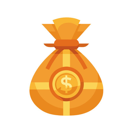 Beautiful flat style money bag icon vector illustrationのイラスト素材