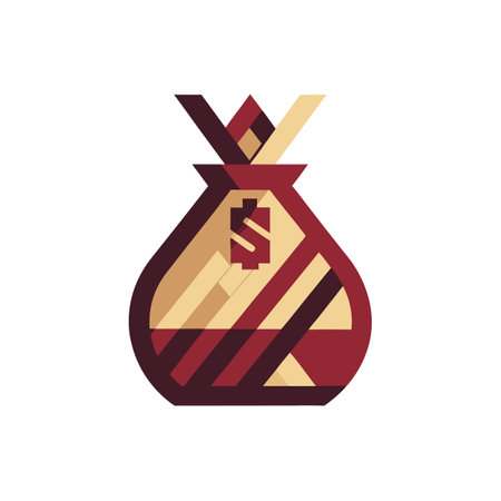 Beautiful flat style money bag icon vector illustrationのイラスト素材