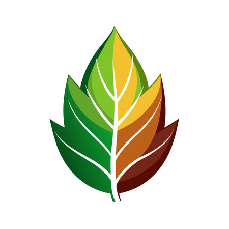 Beautiful flat style leaf icon vector illustrationのイラスト素材