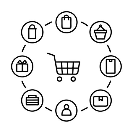 E-commerce and Shopping Icon Set Collection Vector for UI Documents Websites and Mobile Applicationsのイラスト素材