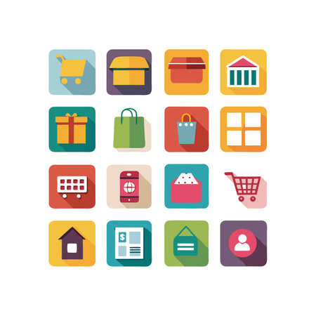 E-commerce and Shopping Icon Set Collection Vector for UI Documents Websites and Mobile Applicationsのイラスト素材