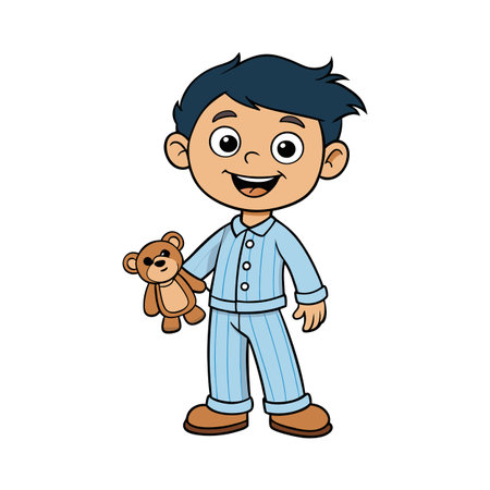 Boy Children Entertainment and fun Cartoon Character Vector Illustration Conceptのイラスト素材