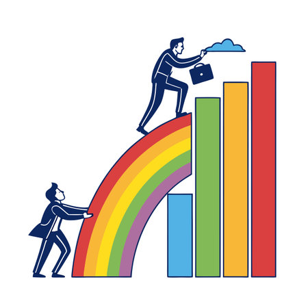 Flat style Business growth financial office vector illustration conceptのイラスト素材