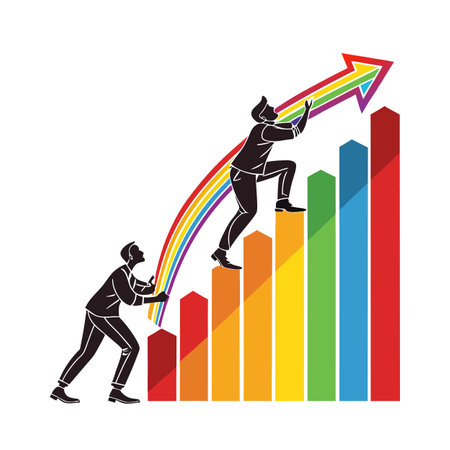 Flat style Business growth financial office vector illustration conceptのイラスト素材