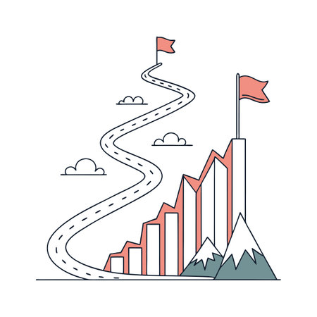 Flat style Business growth financial office vector illustration conceptのイラスト素材