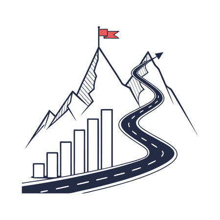 Flat style Business growth financial office vector illustration conceptのイラスト素材