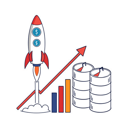 Flat style Business growth financial office vector illustration conceptのイラスト素材