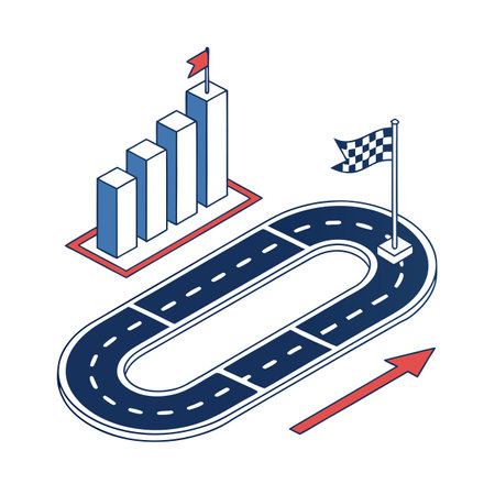 Flat style Business growth financial office vector illustration conceptのイラスト素材