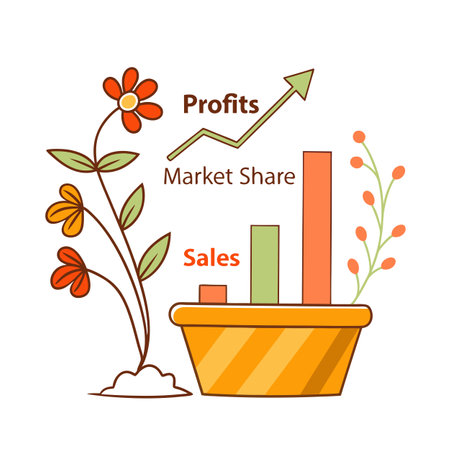 Flat style Business growth financial office vector illustration conceptのイラスト素材