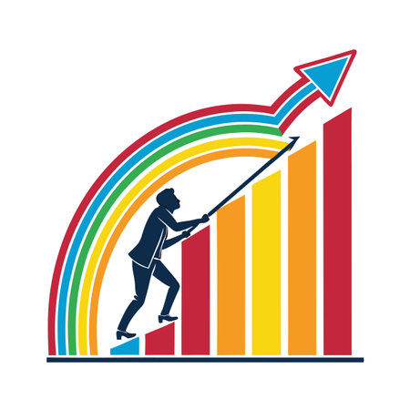 Flat style Business growth financial office vector illustration conceptのイラスト素材