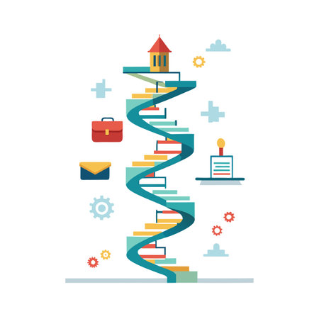 Flat style Business growth financial office vector illustration conceptのイラスト素材