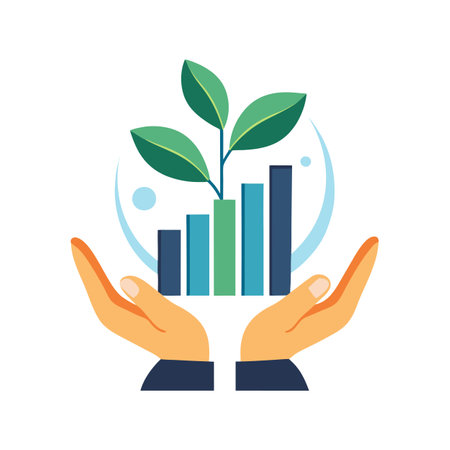 Flat style Business growth financial office vector illustration conceptのイラスト素材