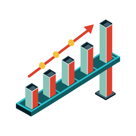 Flat style Business growth financial office vector illustration conceptのイラスト素材