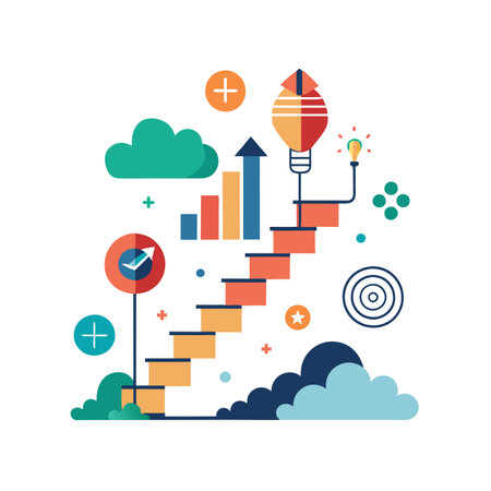 Flat style Business growth financial office vector illustration conceptのイラスト素材