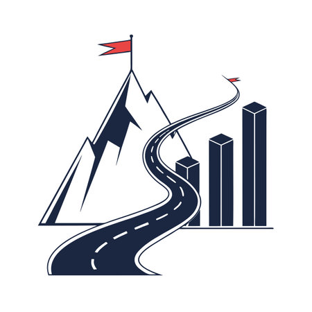 Flat style Business growth financial office vector illustration conceptのイラスト素材
