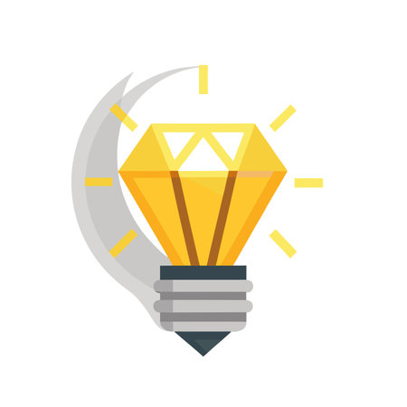 Flat Light Bulb Icon vector illustration for UI documents websites and mobile applicationsのイラスト素材