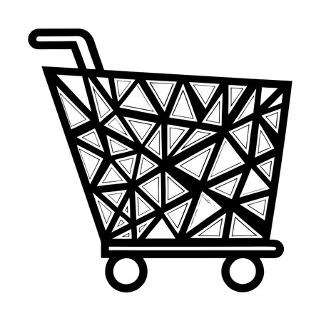 Black Shopping Cart Icon vector illustration for UI websites and mobile applicationsのイラスト素材