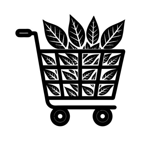Black Shopping Cart Icon vector illustration for UI websites and mobile applicationsのイラスト素材