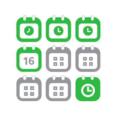 Time and Date Icon Set vector illustration for UI websites and mobile applicationsのイラスト素材