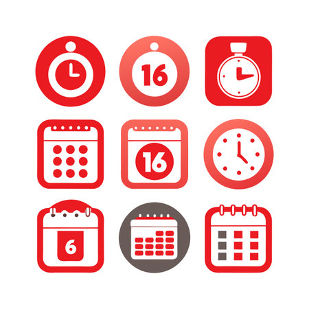 Time and Date Icon Set vector illustration for UI websites and mobile applicationsのイラスト素材