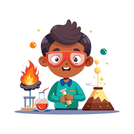 Children's Learning and Entertaining Cartoon Character Vector Illustration for Education and Mediaのイラスト素材