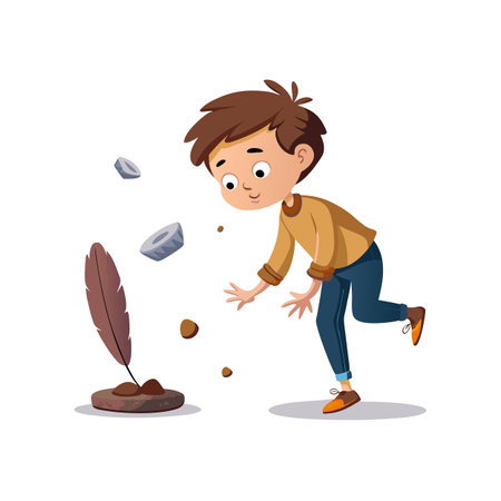 Children's Learning and Entertaining Cartoon Character Vector Illustration for Education and Mediaのイラスト素材