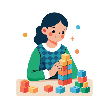 Children's Learning and Entertaining Cartoon Character Vector Illustration for Education and Mediaのイラスト素材