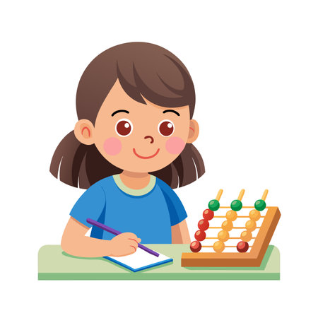 Children's Learning and Entertaining Cartoon Character Vector Illustration for Education and Mediaのイラスト素材