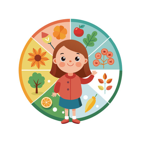 Children's Learning and Entertaining Cartoon Character Vector Illustration for Education and Mediaのイラスト素材