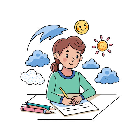 Children's Learning and Entertaining Cartoon Character Vector Illustration for Education and Mediaのイラスト素材