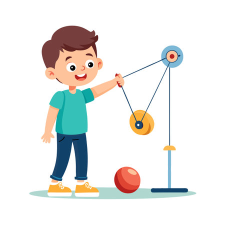 Children's Learning and Entertaining Cartoon Character Vector Illustration for Education and Mediaのイラスト素材