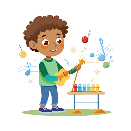 Children's Learning and Entertaining Cartoon Character Vector Illustration for Education and Mediaのイラスト素材