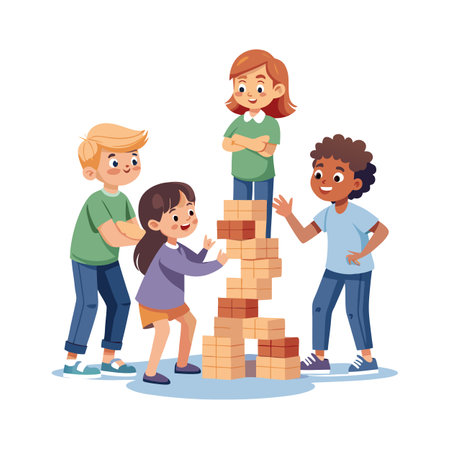 Children's Learning and Entertaining Cartoon Character Vector Illustration for Education and Mediaのイラスト素材