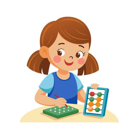 Children's Learning and Entertaining Cartoon Character Vector Illustration for Education and Mediaのイラスト素材