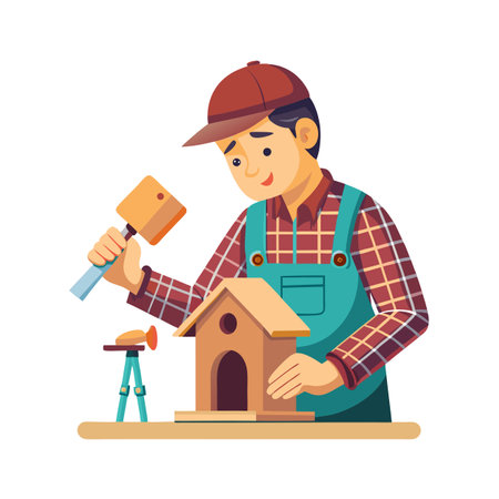 Activity of a men in daily life and office or workplace cartoon character vector illustrationのイラスト素材