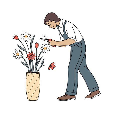 Activity of a men in daily life and office or workplace cartoon character vector illustrationのイラスト素材