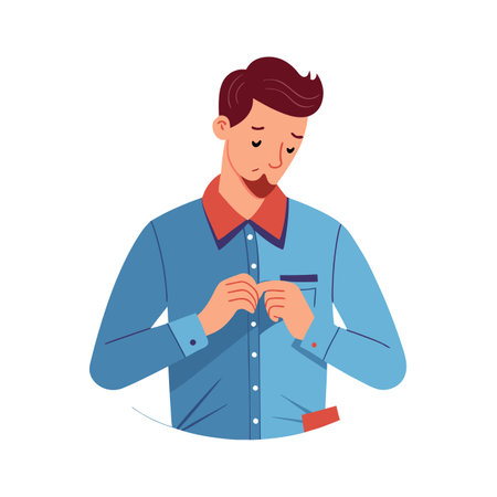 Activity of a men in daily life and office or workplace cartoon character vector illustrationのイラスト素材