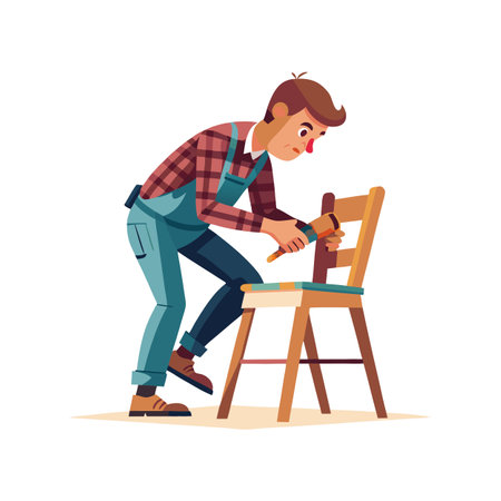 Activity of a men in daily life and office or workplace cartoon character vector illustrationのイラスト素材