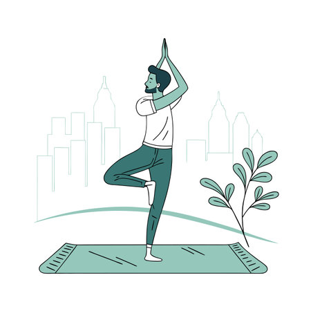 Activity of a men in daily life and office or workplace cartoon character vector illustrationのイラスト素材