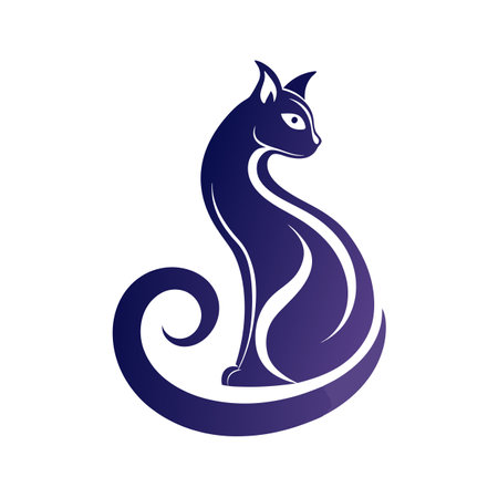 Beautiful Realistic Pet Cat Vector Illustration Isolated on a White Backgroundのイラスト素材