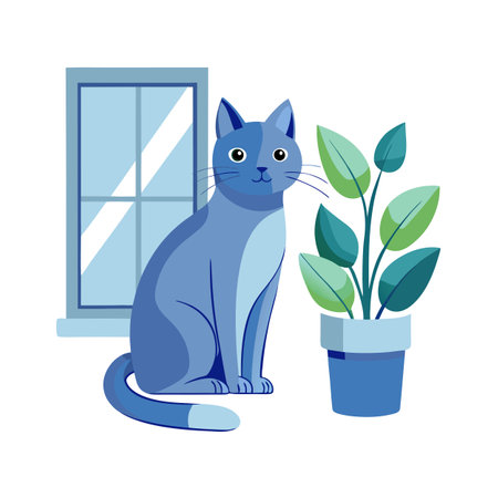 Beautiful Realistic Pet Cat Vector Illustration Isolated on a White Backgroundのイラスト素材