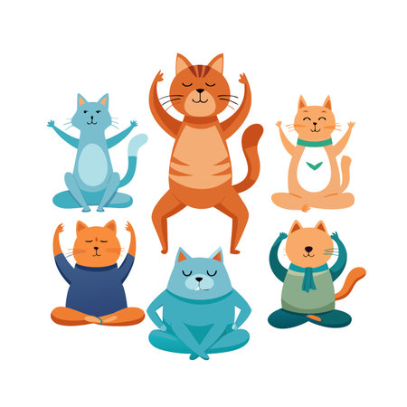 Beautiful Realistic Pet Cat Vector Illustration Isolated on a White Backgroundのイラスト素材