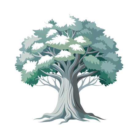Beautiful Realistic Tree Icon Vector Illustration Isolated on a White Backgroundのイラスト素材