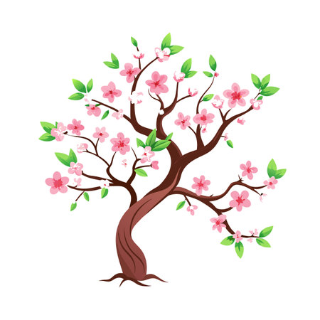 Beautiful Realistic Tree Icon Vector Illustration Isolated on a White Backgroundのイラスト素材