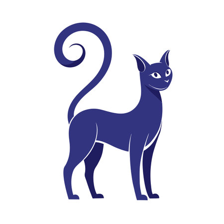 Beautiful Realistic Pet Cat Vector Illustration Isolated on a White Backgroundのイラスト素材