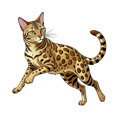 Beautiful Realistic Pet Cat Vector Illustration Isolated on a White Backgroundのイラスト素材