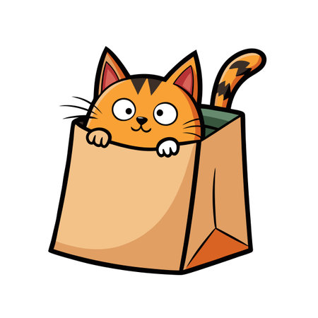Beautiful Realistic Pet Cat Vector Illustration Isolated on a White Backgroundのイラスト素材
