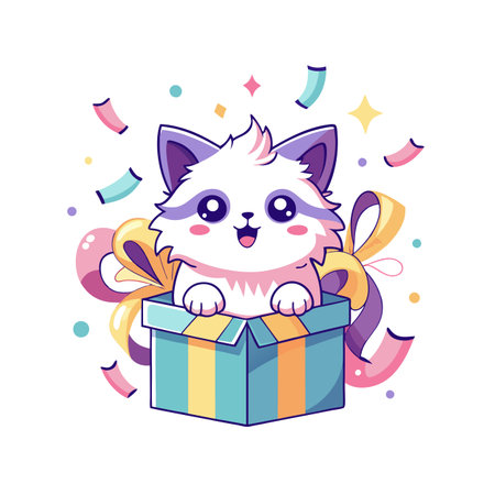 Beautiful Realistic Pet Cat Vector Illustration Isolated on a White Backgroundのイラスト素材