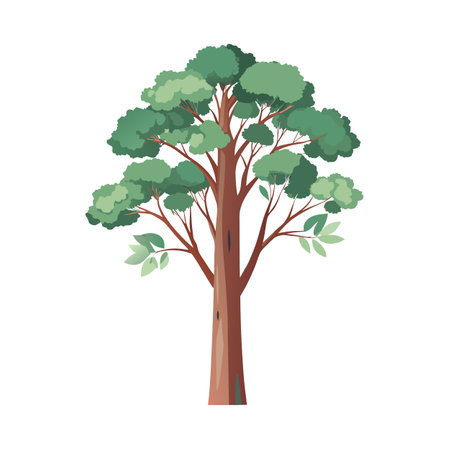 Beautiful Realistic Tree Icon Vector Illustration Isolated on a White Backgroundのイラスト素材